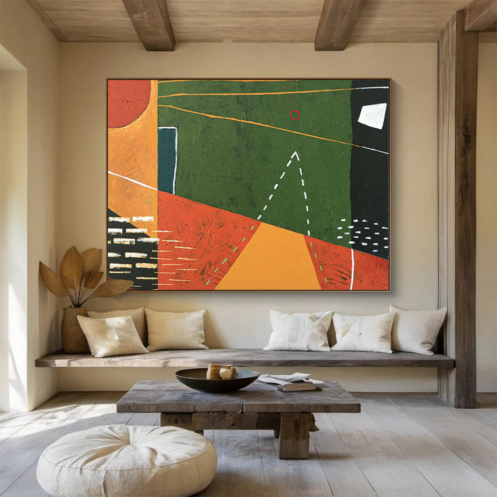 Custom Giant Abstract Hand Painting for Mountain Hydroelectric Pumped Storage Station DLZ2942