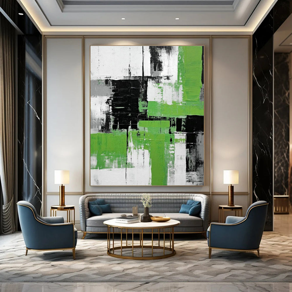 Massive Custom Hand-Painted Abstract Canvas - Creative Dynamism for Advertising Agencies  DLZ0277