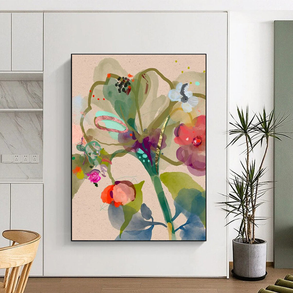 Jumbo Custom Hand-Painted Abstract Wall Art for Artisanal Cheese-Making Workshops  DLZ0083