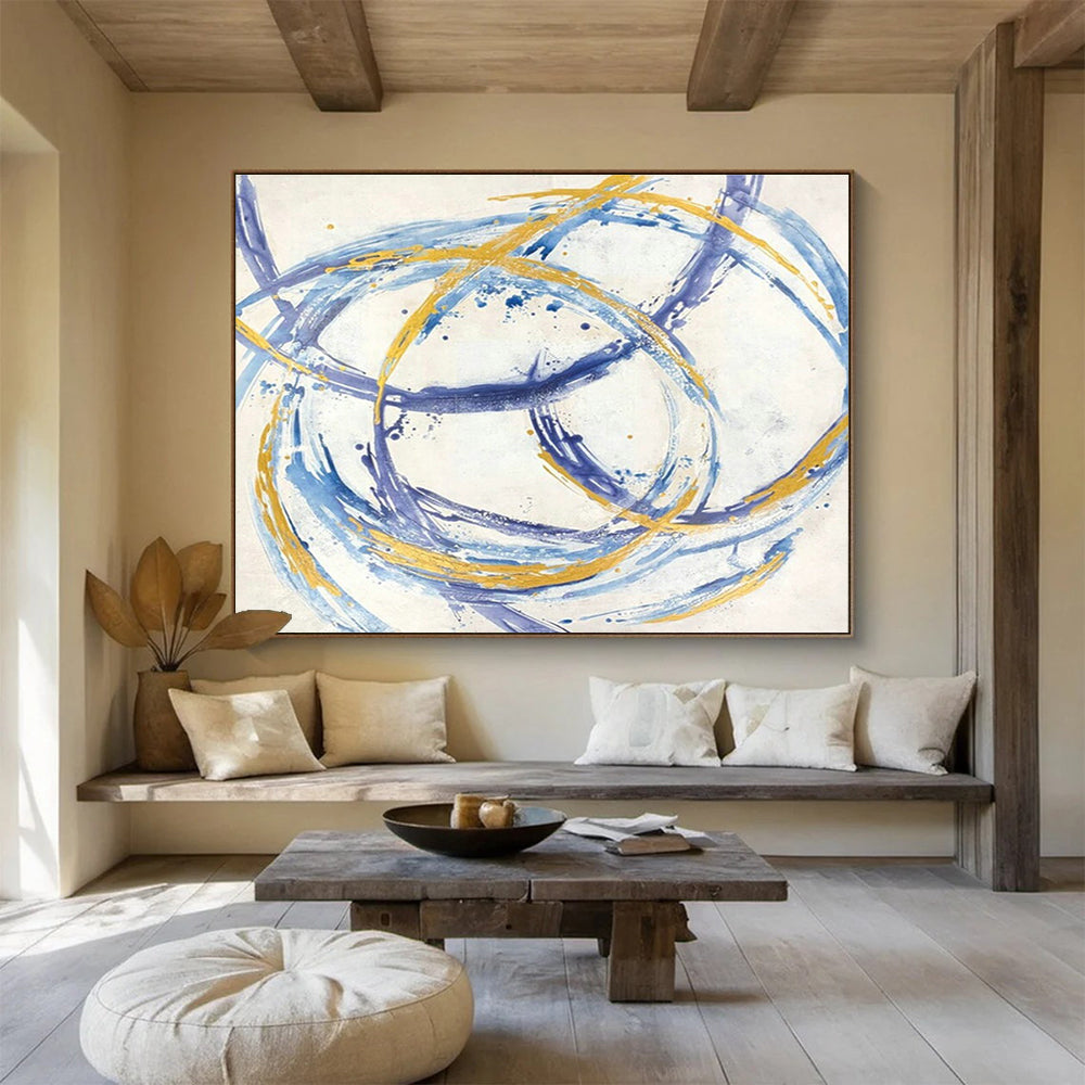 Oversized Hand-Painted Abstract Art, Mixed Media Textures for Creative Studios DLZ3231