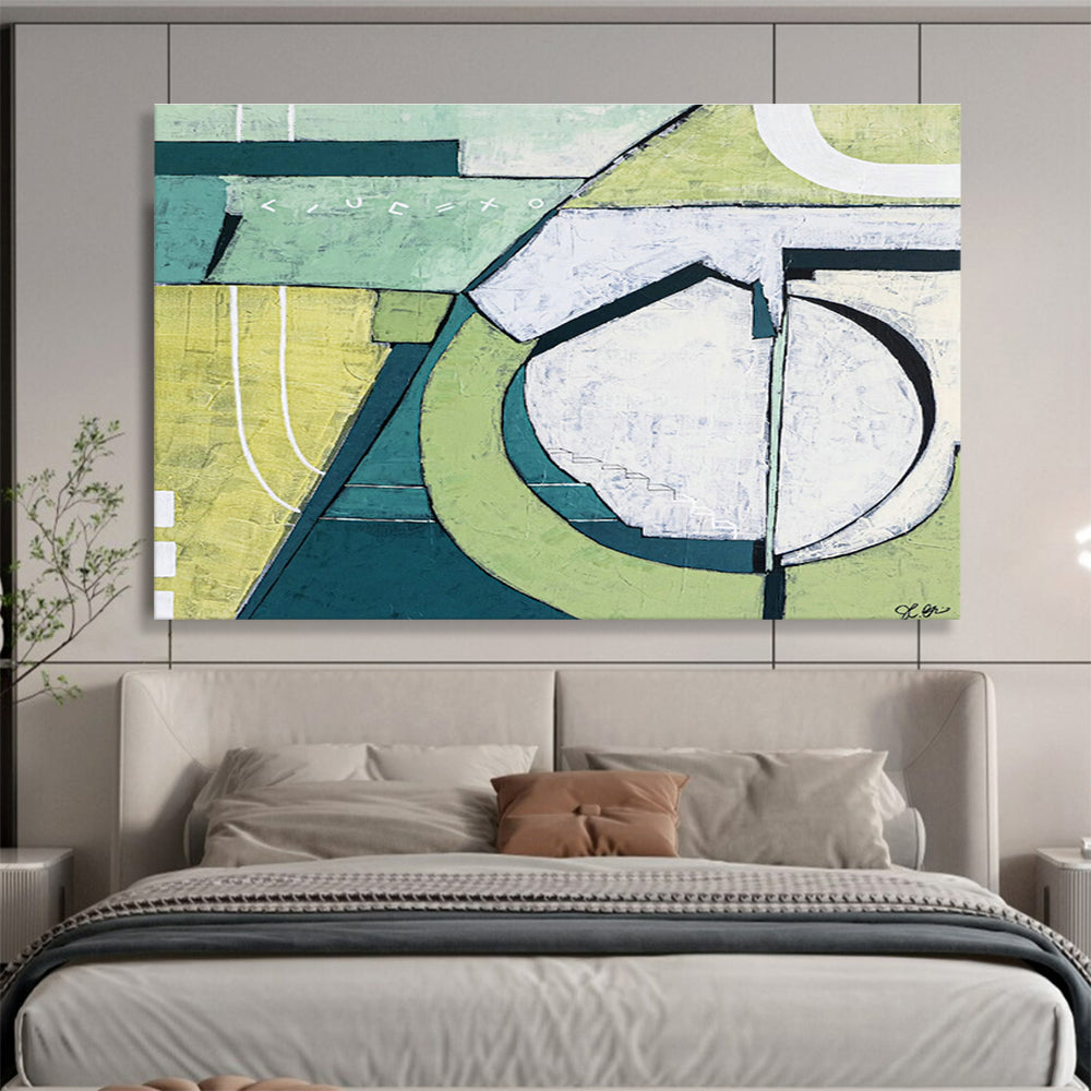 Customized Large-Scale Abstract Hand Painting for Seaside Cliff Observatory Deck DLZ2927