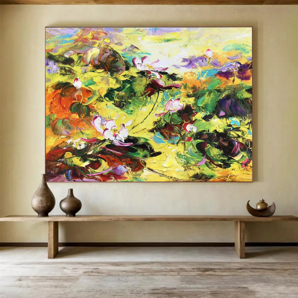 Large Custom Abstract Hand-Painted Art for Underwater Cultural Heritage Expedition Command Center DLZ3019