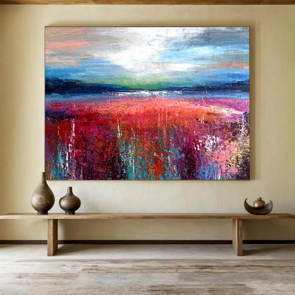 Immense Abstract Floral Painting - Commissioned Acrylic for Retail Stores