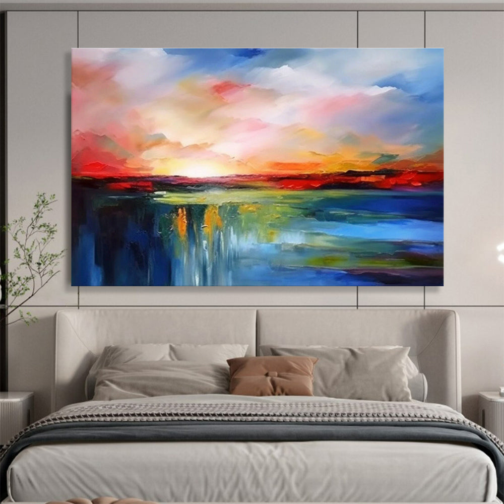 Bespoke Underwater Concert Hall Oversized Abstract Hand-Painted Art DLZ2541
