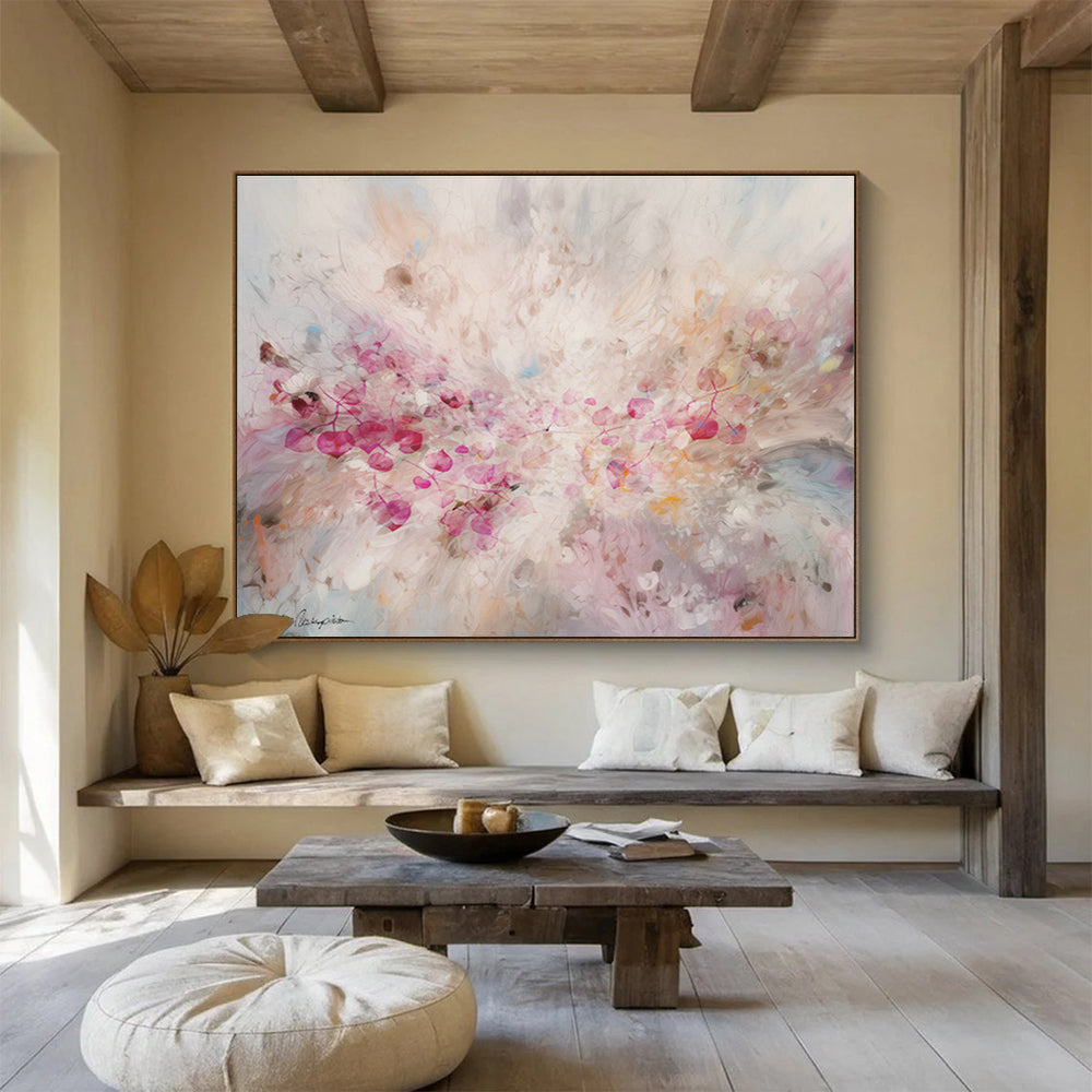 Custom-Made Giant Abstract Hand Painting for Historic Castle Event Hall DLZ2917