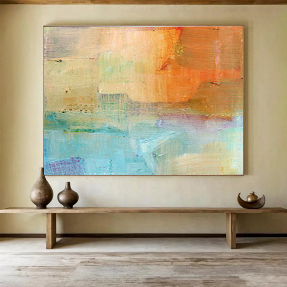 Customized Large Abstract Hand Painting for Substance Abuse Rehabilitation Center DLZ2785
