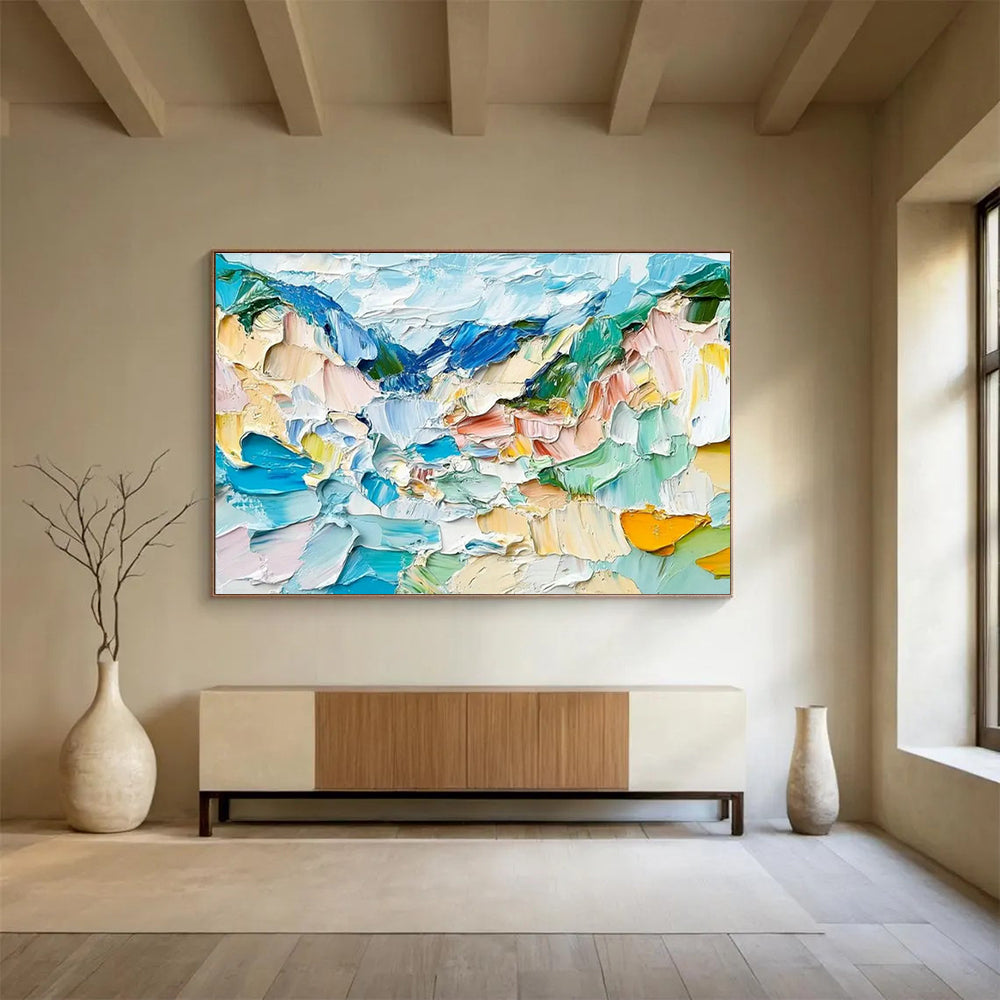 Custom-Made Giant Abstract Hand Painting for Underwater Sensor Network Redundancy and Fault Tolerance Enhancement Center DLZ3188
