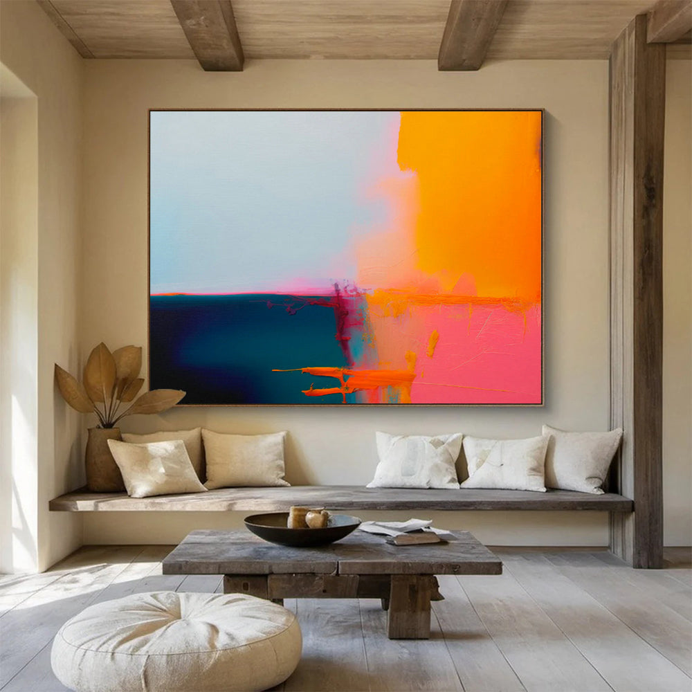 Custom Giant Abstract Hand Painting for Video Game Testing Facility DLZ2875