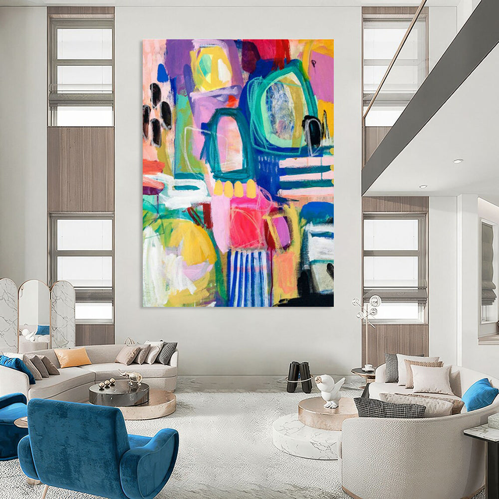 Colossal Custom Hand-Painted Abstract Art for Mobile Art Studios  DLZ0077