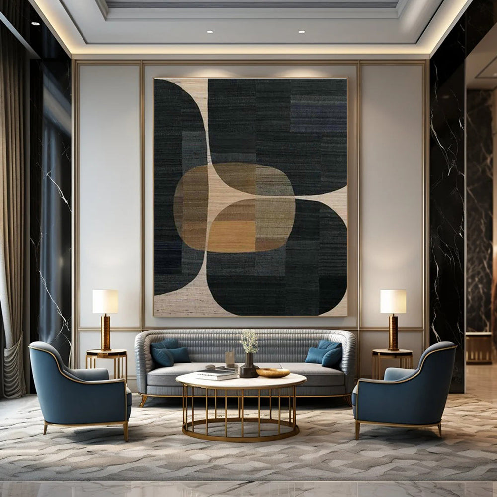 Vast Custom Hand-Painted Abstract Painting - Artistic Innovation for 3D Printing Studios  DLZ0255