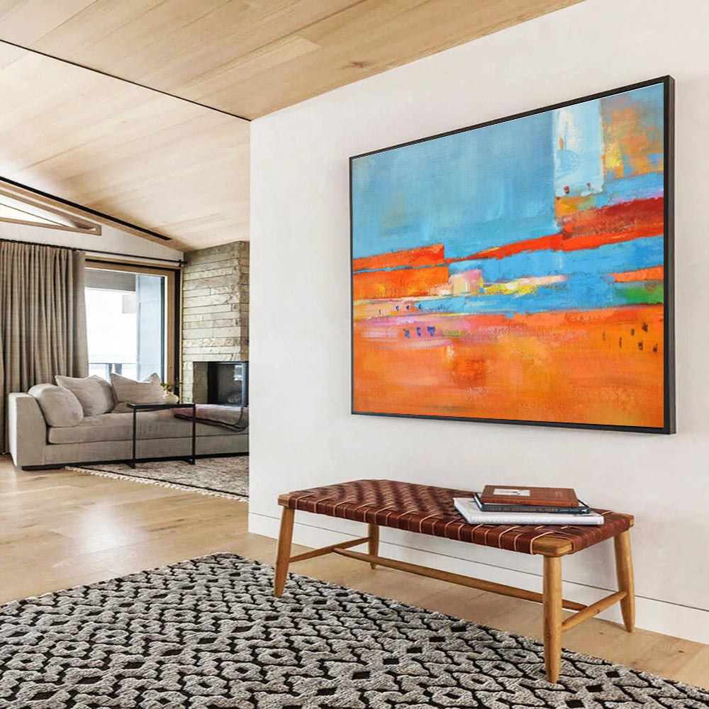 Oversized Custom Abstract Hand Painting for Train Station Main Hall DLZ2792