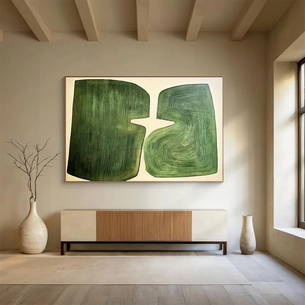 Custom Giant Abstract Hand Painting for Subterranean Geothermal Heat Pump Installation Facility DLZ3004