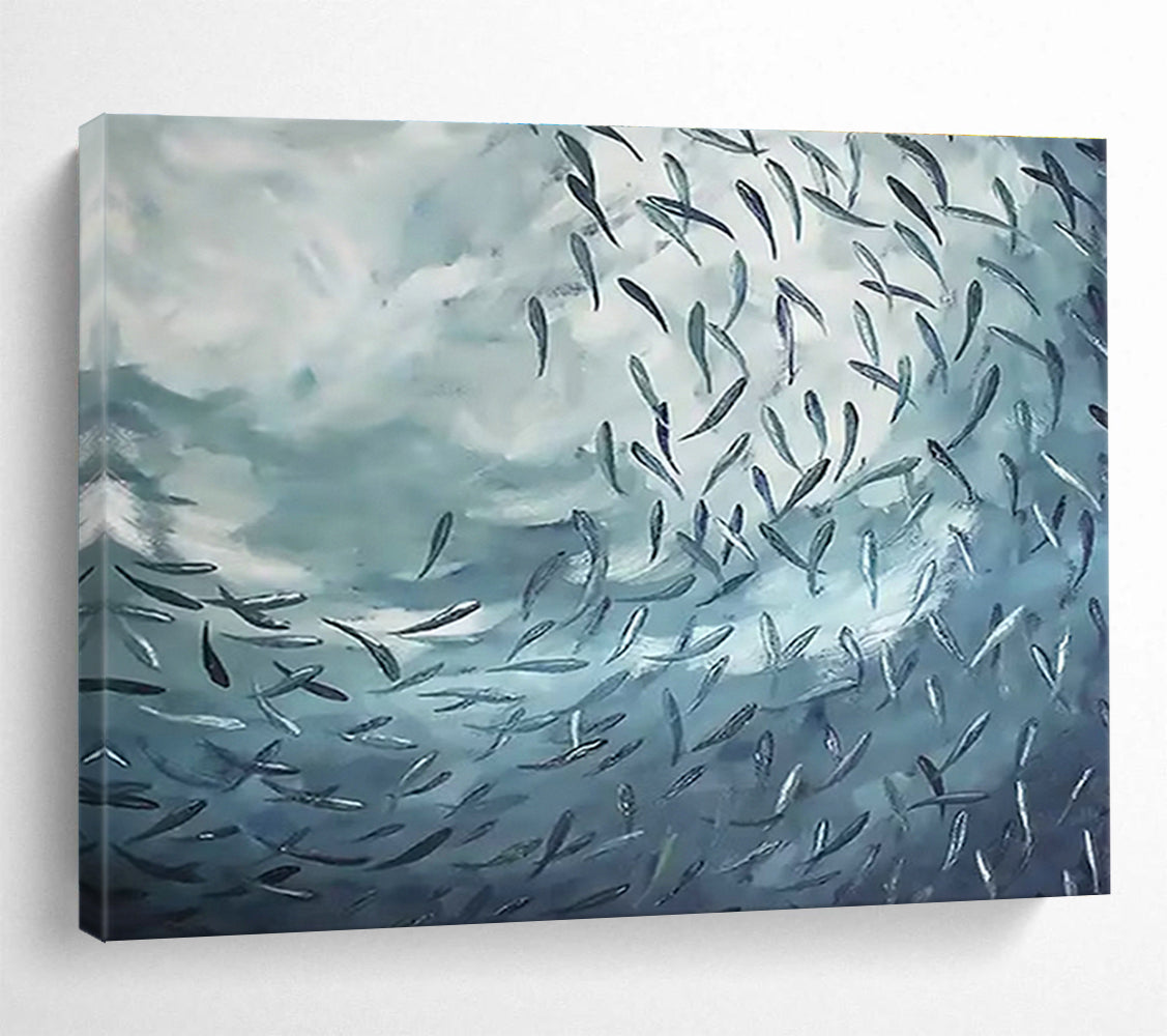 Custom Giant Abstract Hand Painting for Subterranean Aquifer Water Quality Remediation and Monitoring Center DLZ3176