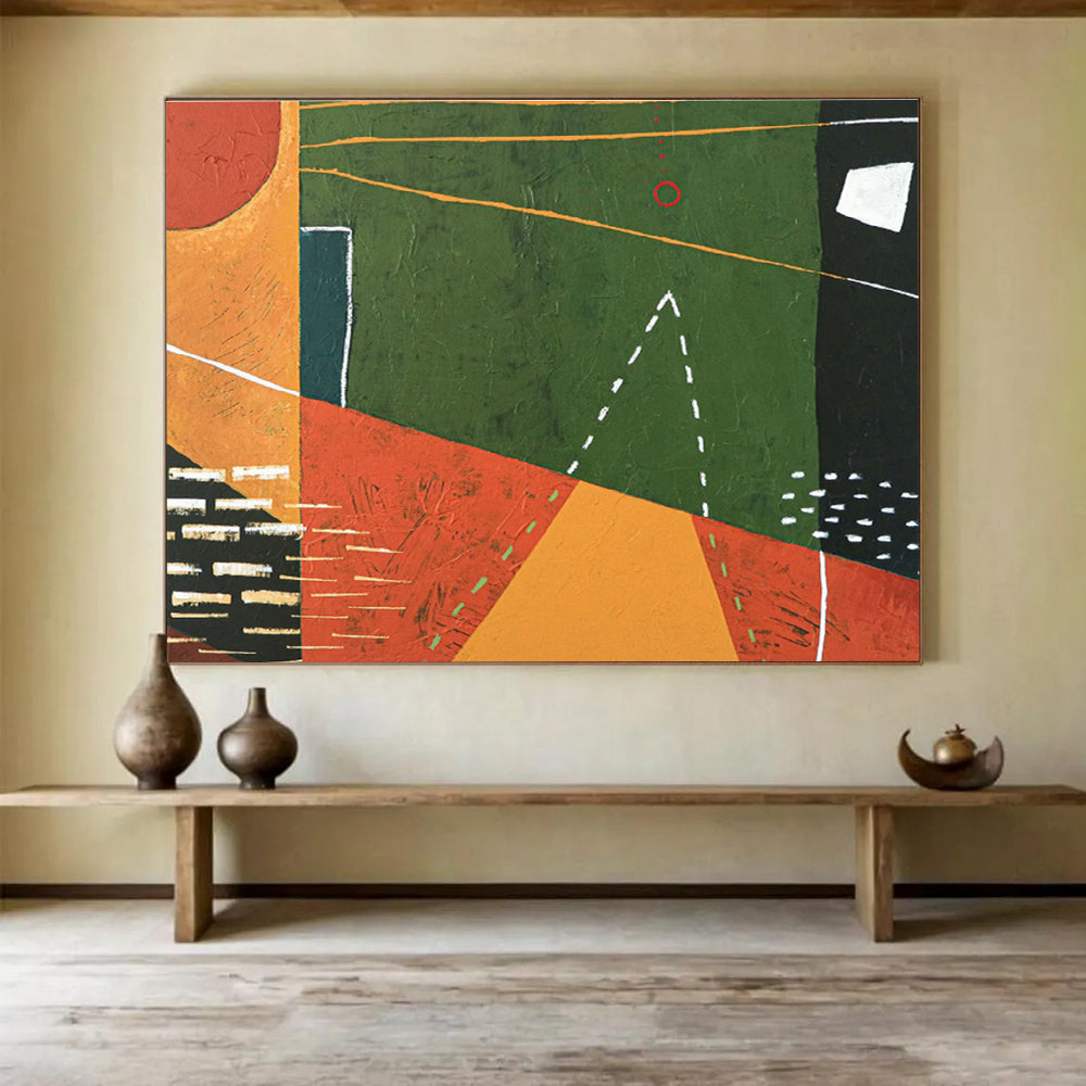 Custom Giant Abstract Hand Painting for Mountain Hydroelectric Pumped Storage Station DLZ2942