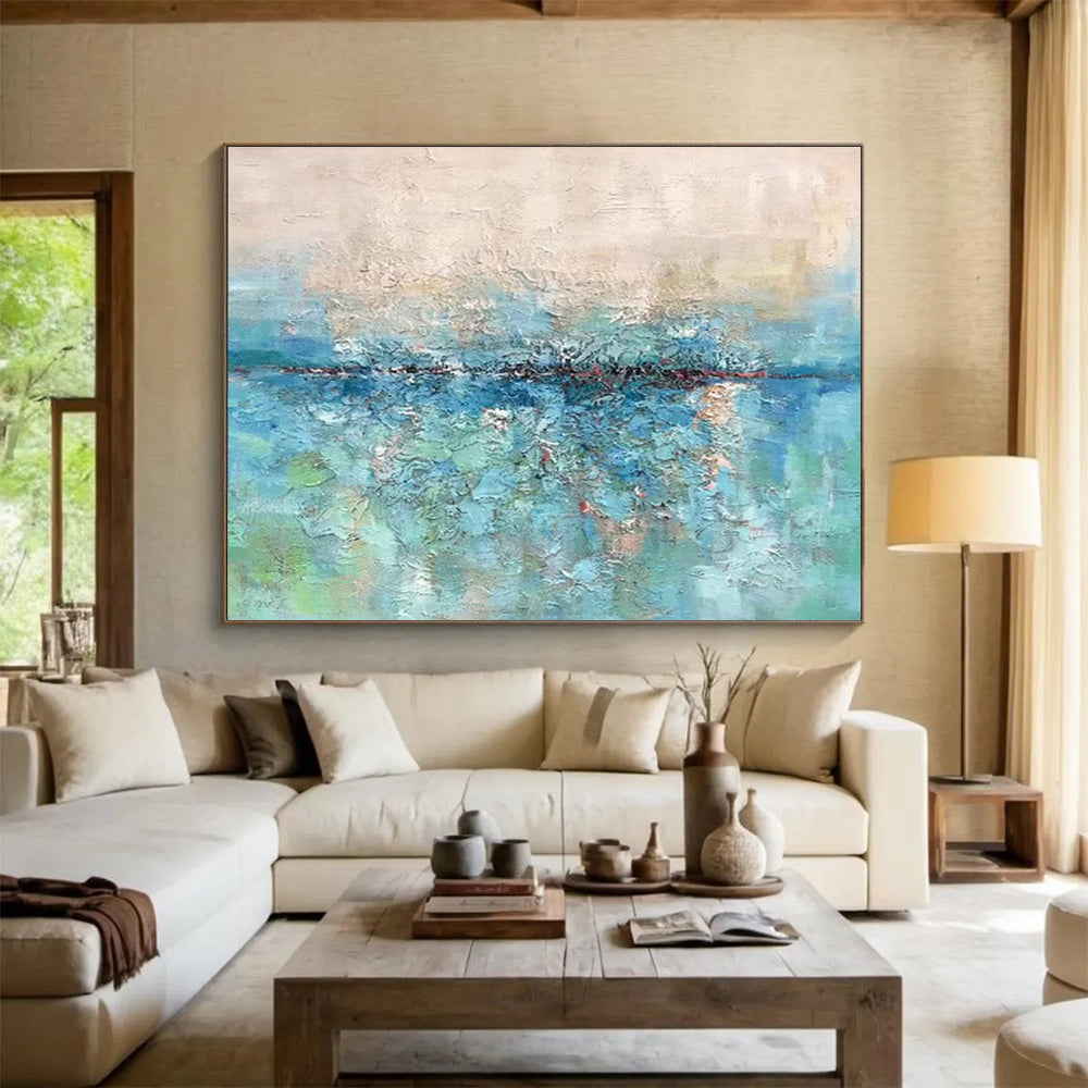 Oversized Custom Hand-Painted Abstract Art for Wedding Venue DLZ2739
