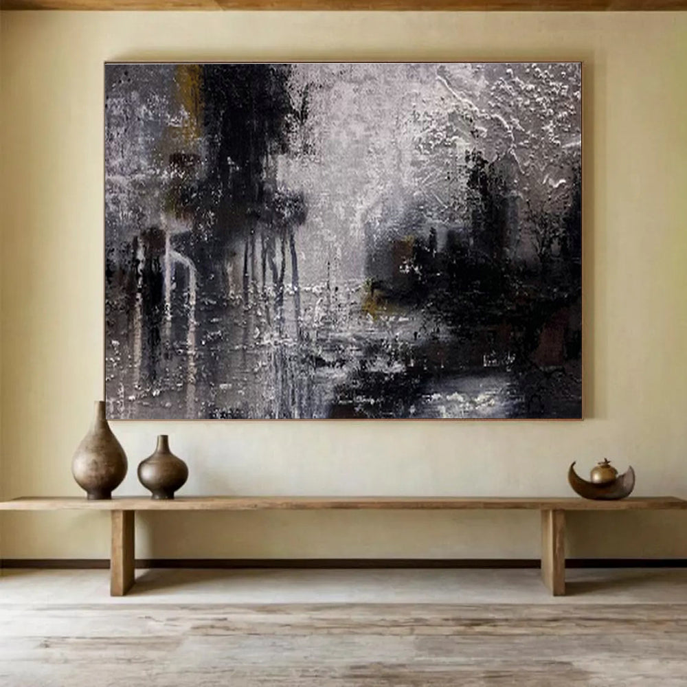 Monumental Geometric Abstract Art - Hand-Painted Resin for Co-Working Spaces