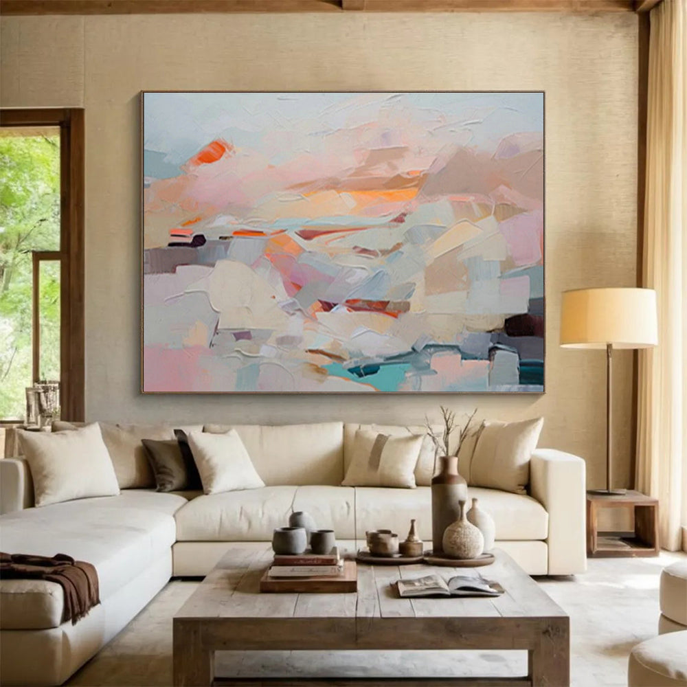 Large Custom Abstract Hand-Painted Art for Airport Terminal Duty-Free Area DLZ2794