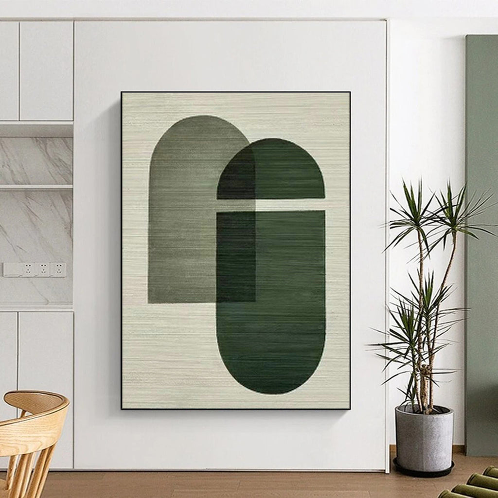 Large Custom Hand-Painted Abstract Canvas - Artistic Tranquility for Japanese Tea Gardens  DLZ0258