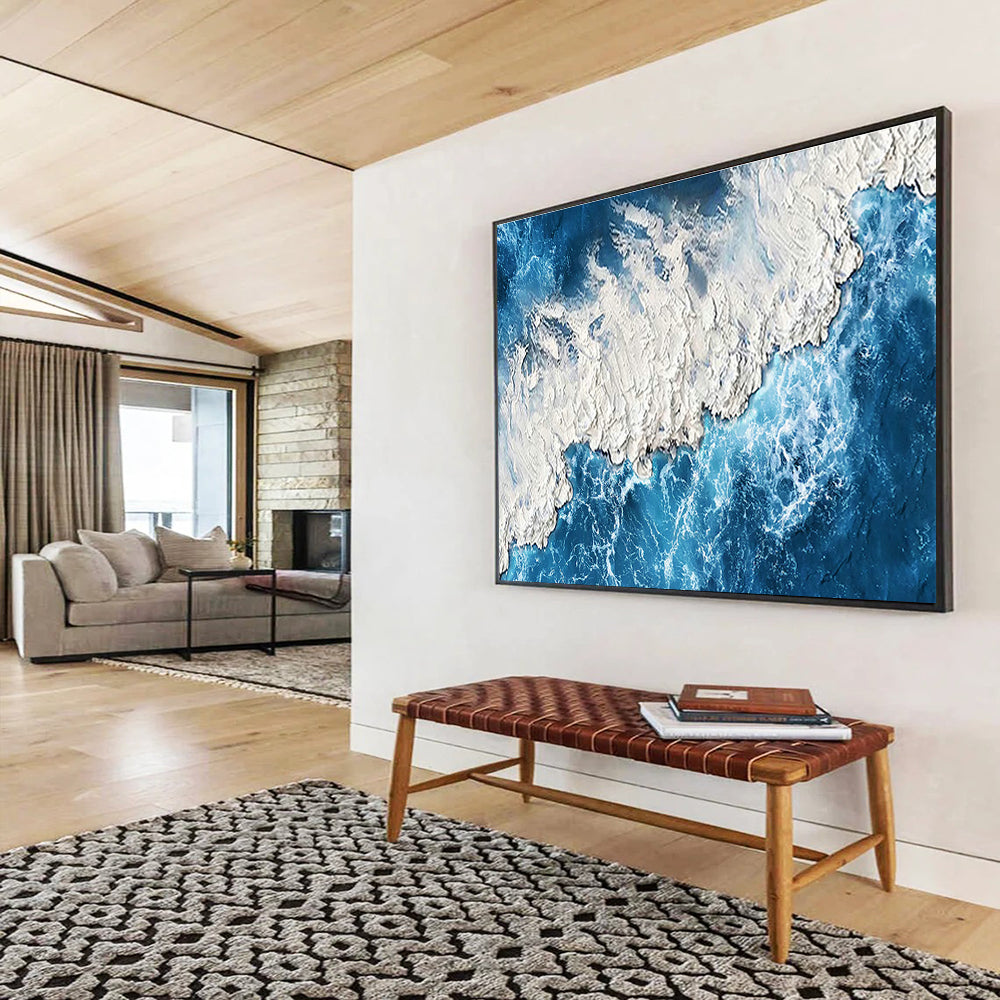 Oversized Custom Hand-Painted Abstract Art for Antarctic Marine Phytoplankton Pigmentation and Photosynthesis Research Base DLZ3169