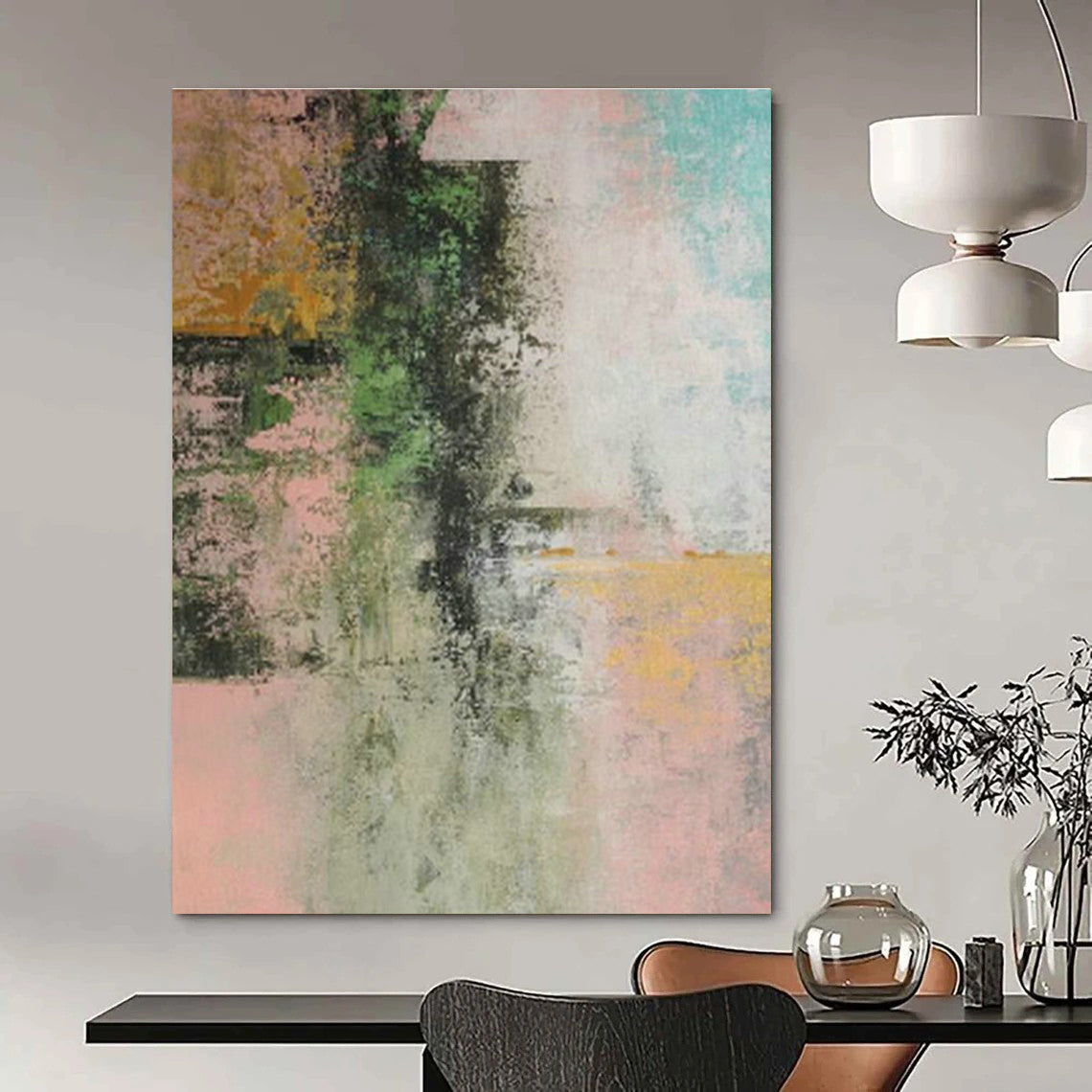 Oversized Custom Handmade Abstract Painting for Traditional Japanese Kimono Ateliers  DLZ0044