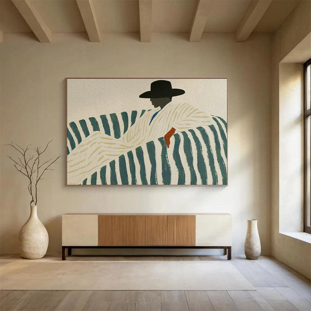 Bespoke Vertical Mushroom Farm Oversized Abstract Hand-Painted Art DLZ2613