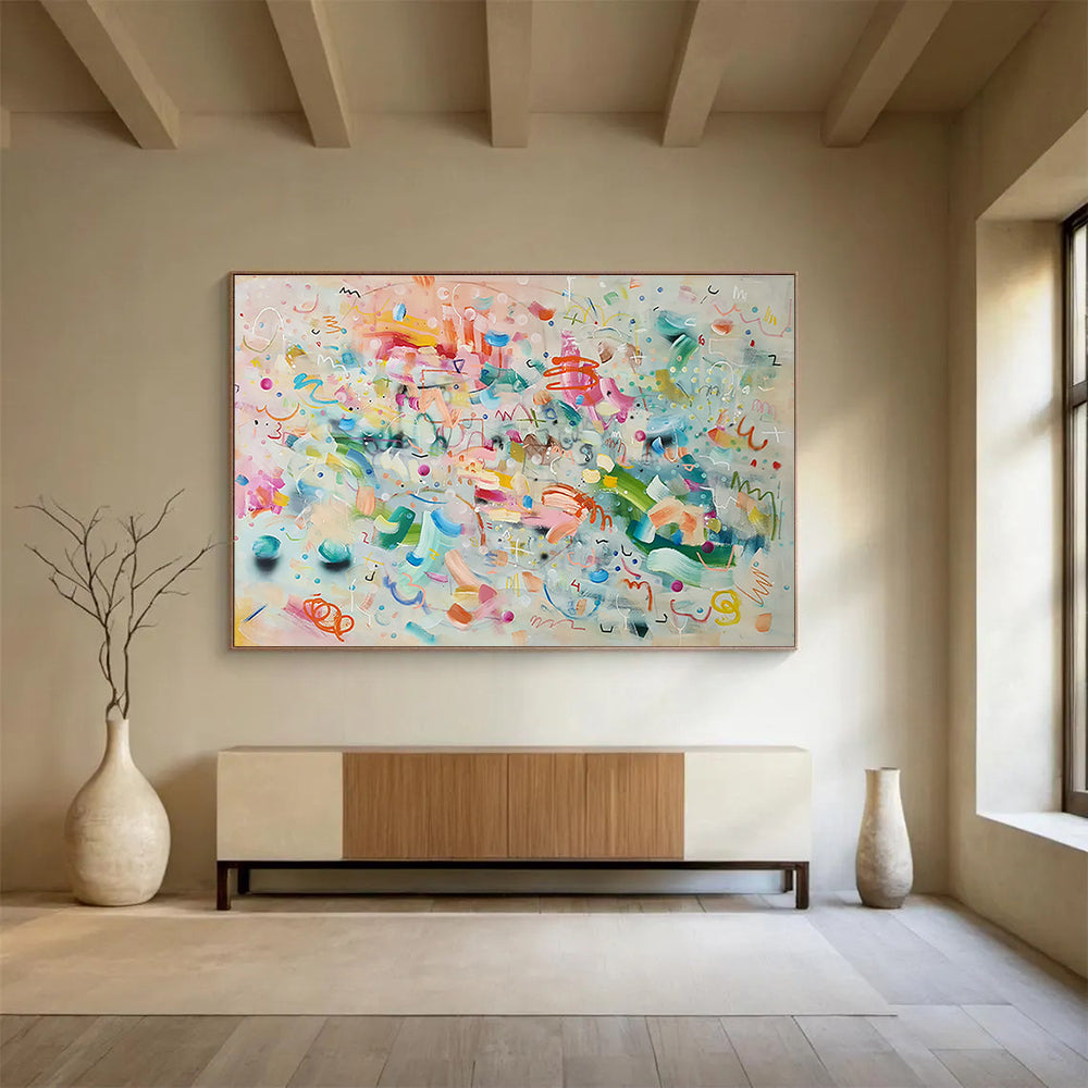 Cold Wax Medium Custom Hand-Painted Abstract for Gallery Exhibitions