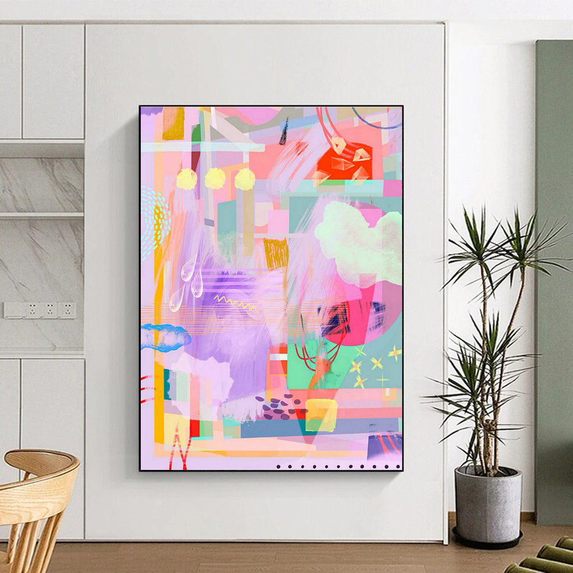 Vast Custom Hand-Painted Abstract Painting - Inviting Aura for Bookstores  DLZ0168