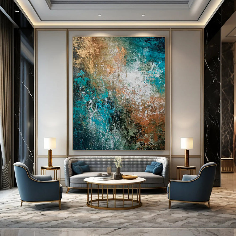 Giant Custom Handmade Abstract Painting for Pottery Studios  DLZ0018