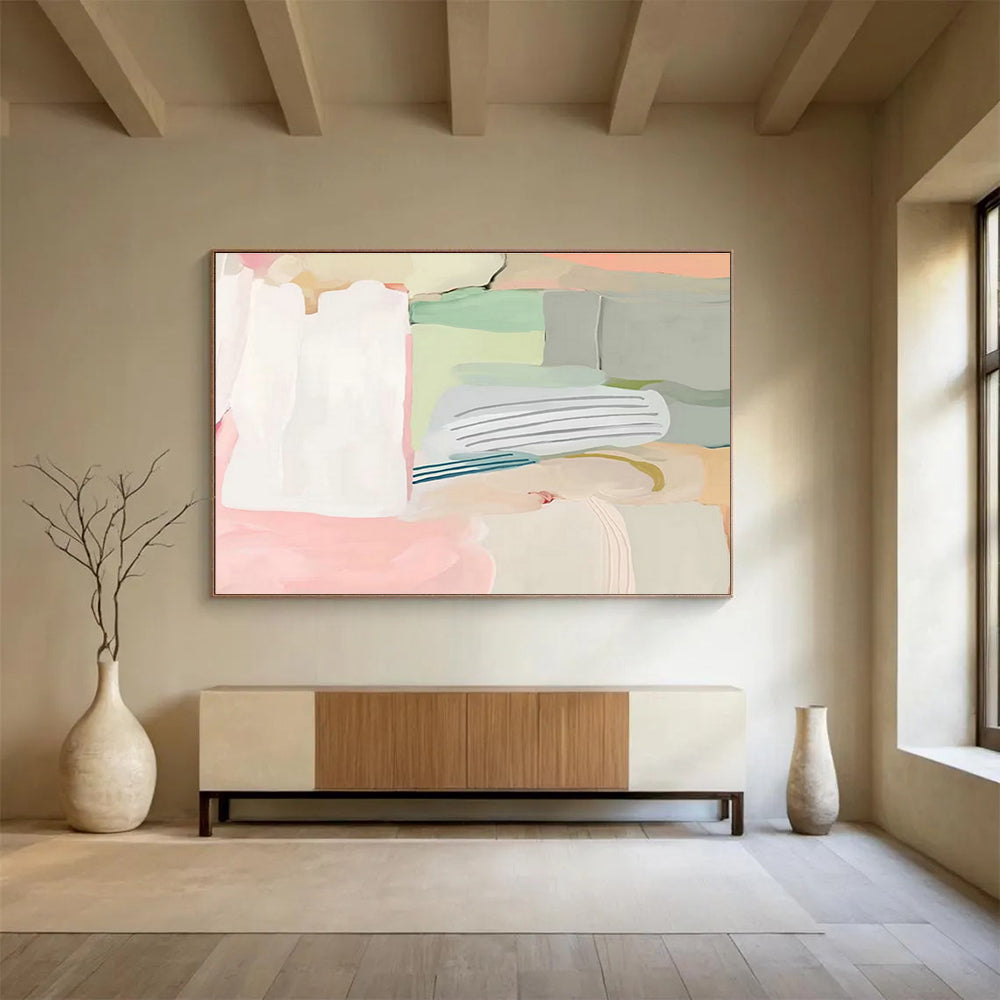 Oversized Custom Hand-Painted Abstract Art for Cargo Ship Captain's Quarters DLZ2796