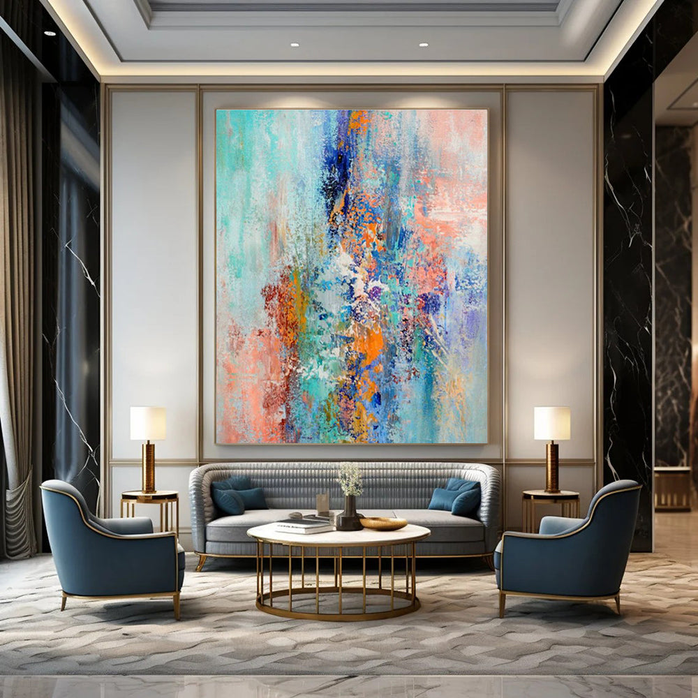 Gigantic Custom Hand-Painted Abstract Canvas for Flower Arrangement Workshops  DLZ0012