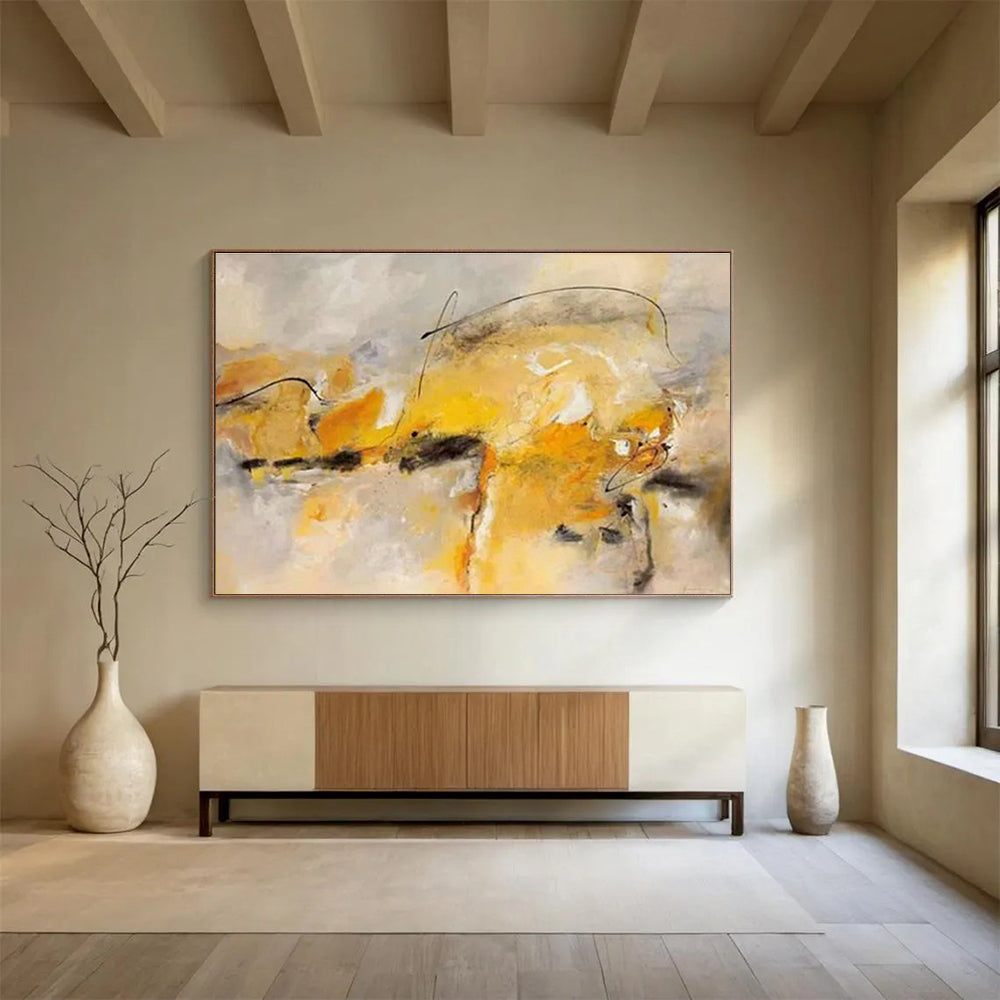 Custom-Made Giant Abstract Hand Painting for Private Jet Hangar Lounge DLZ2815