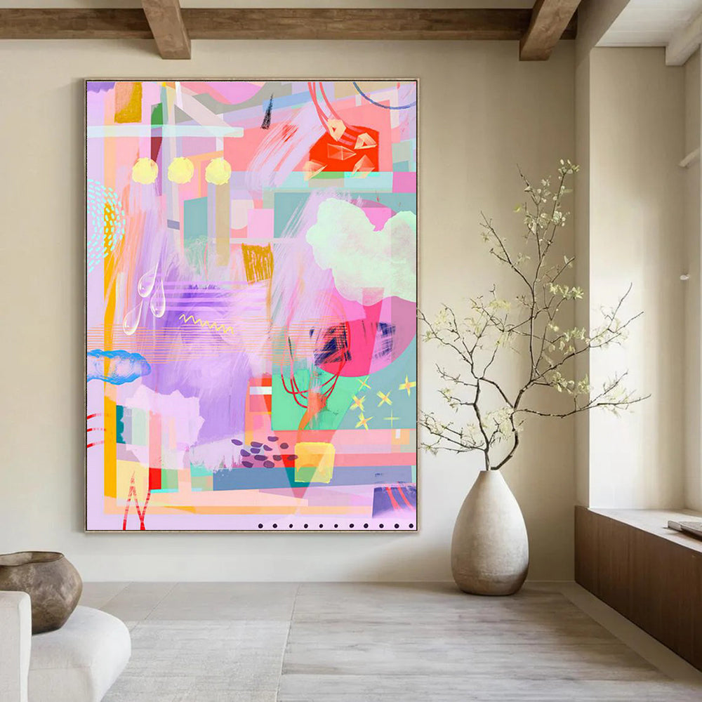 Vast Custom Hand-Painted Abstract Painting - Inviting Aura for Bookstores  DLZ0168