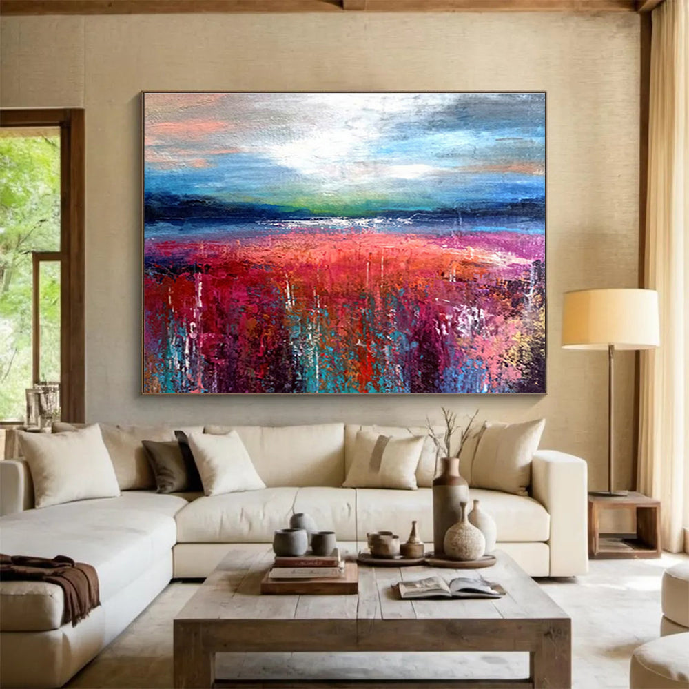 Immense Abstract Floral Painting - Commissioned Acrylic for Retail Stores
