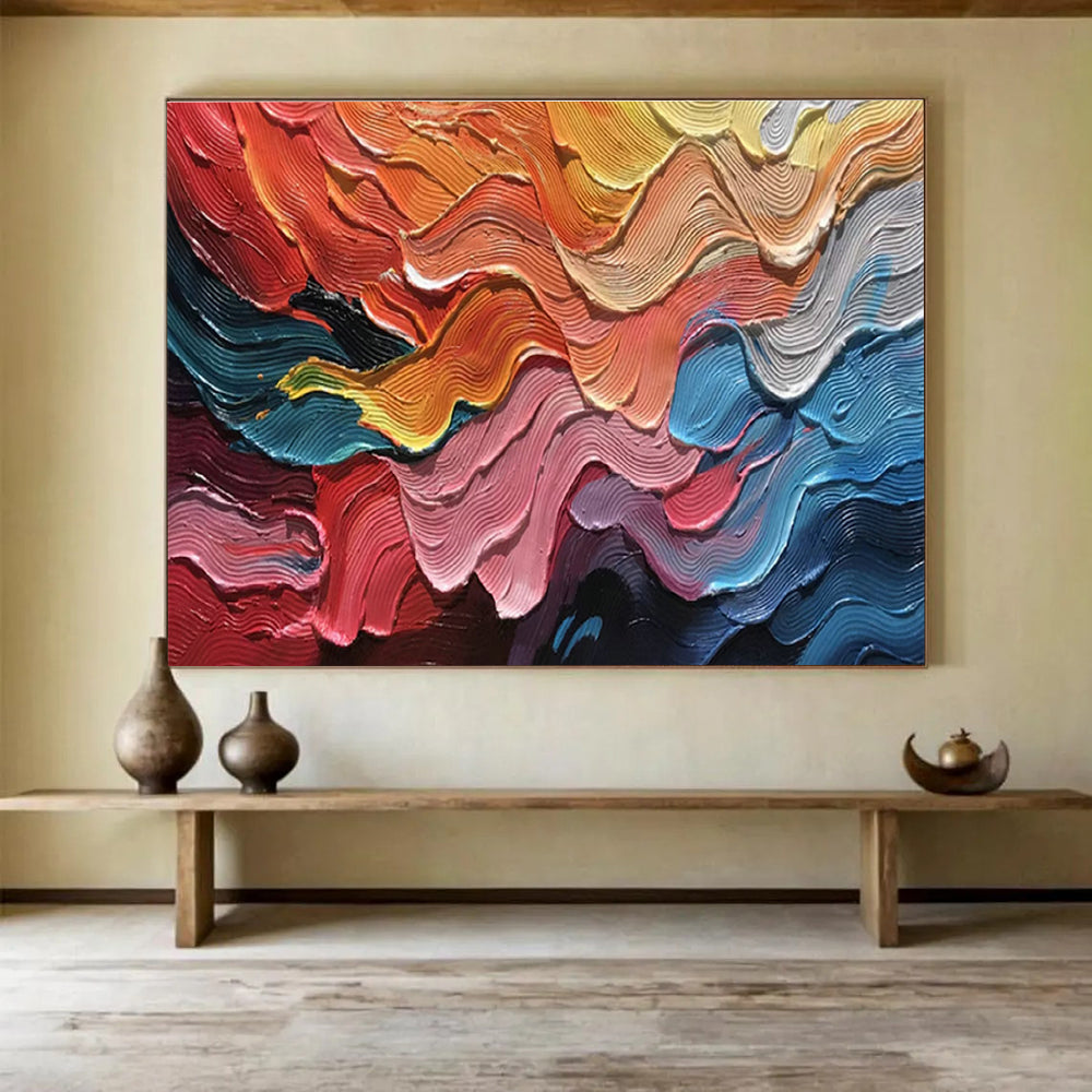 Customized Large Abstract Hand Painting for Underwater Noise Pollution Mitigation Material Development Project DLZ3207