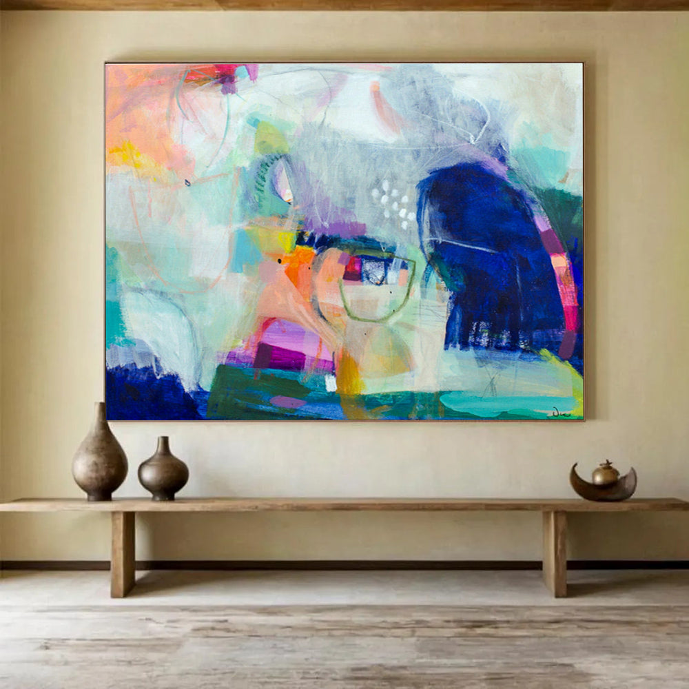 Holographic Foil Custom Hand-Painted Abstract Art for Store Windows and Retail Displays