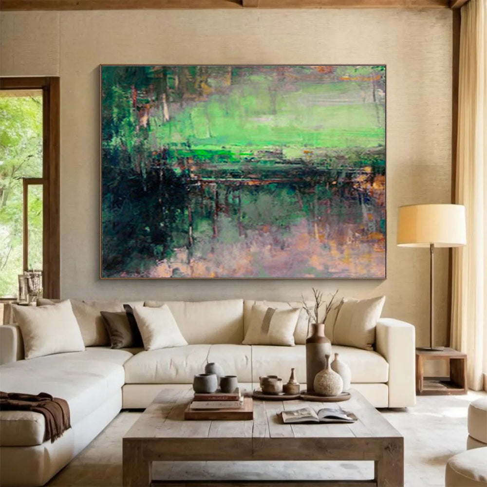 Custom-Made Giant Abstract Hand Painting for Sleep Clinic DLZ2779