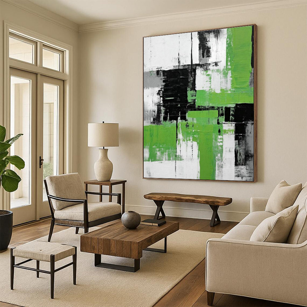 Massive Custom Hand-Painted Abstract Canvas - Creative Dynamism for Advertising Agencies  DLZ0277