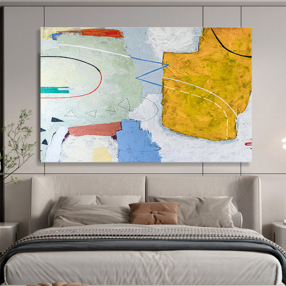 Oversized Custom Hand-Painted Abstract Art for Underwater Tunnel Construction Site Office DLZ2943