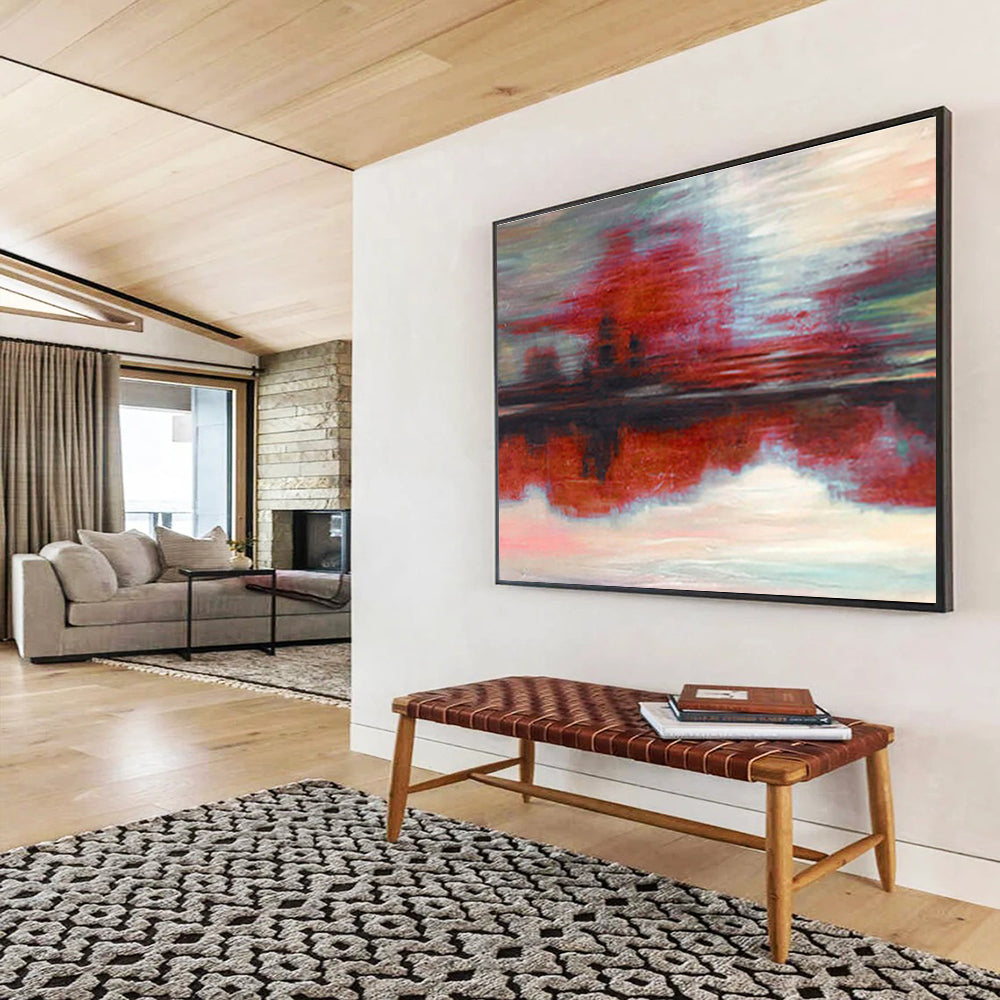 Oversized Custom Hand-Painted Abstract Art for Ambulance Station DLZ2768
