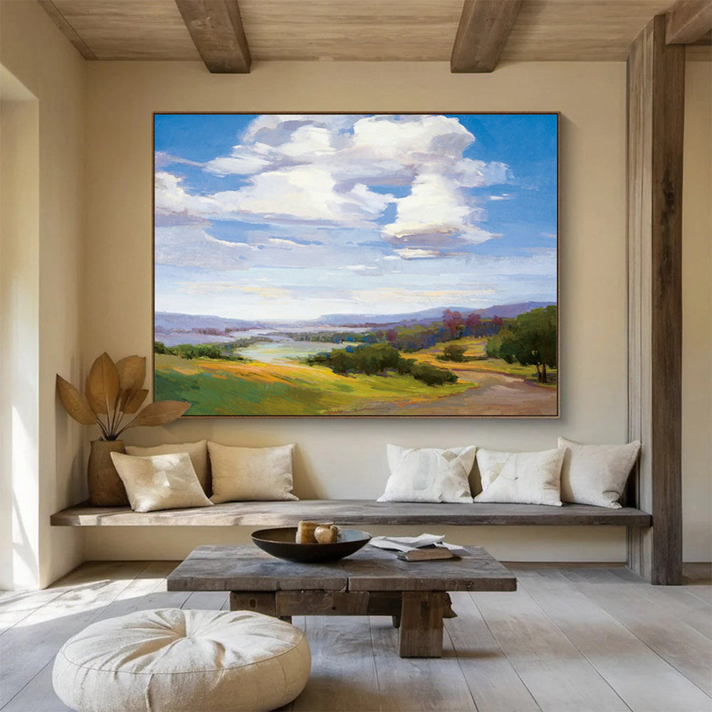 Large-Size Custom Hand-Painted Abstract Painting for Vertical Farming Monitoring Center DLZ2818