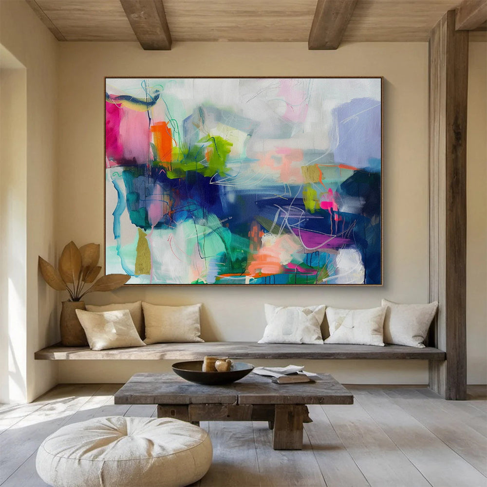 Oversized Custom Hand-Painted Abstract Art for Lunar Rover Manufacturing Facility DLZ2858