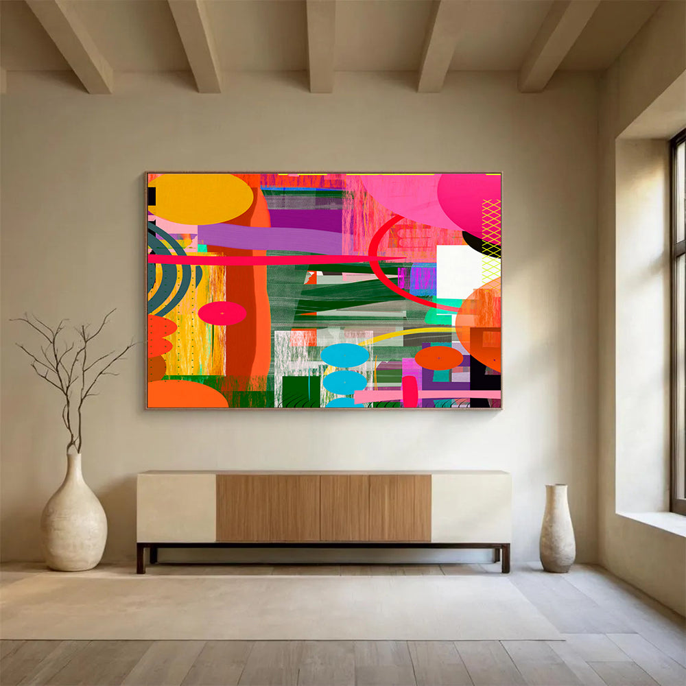 Tailored Mall Lounge Oversized Abstract Hand Painting