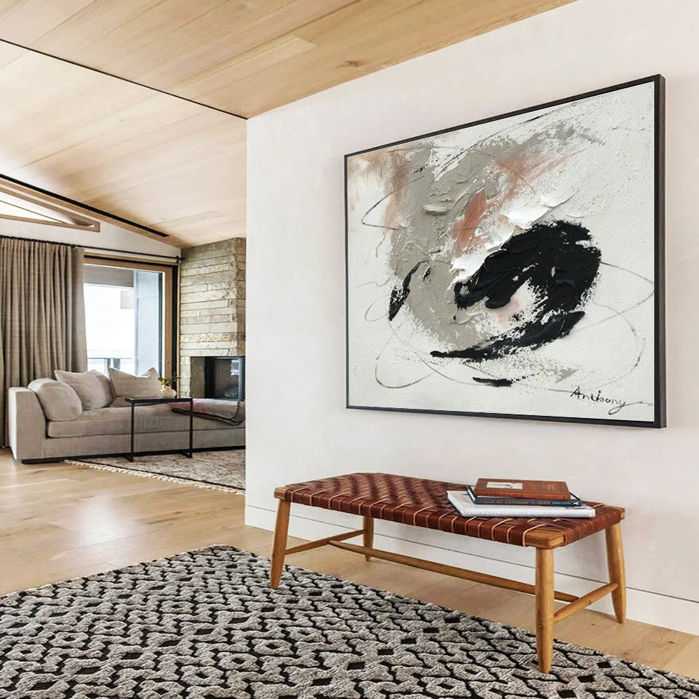 Oversized Custom Hand-Painted Abstract Art for Corridor DLZ2696