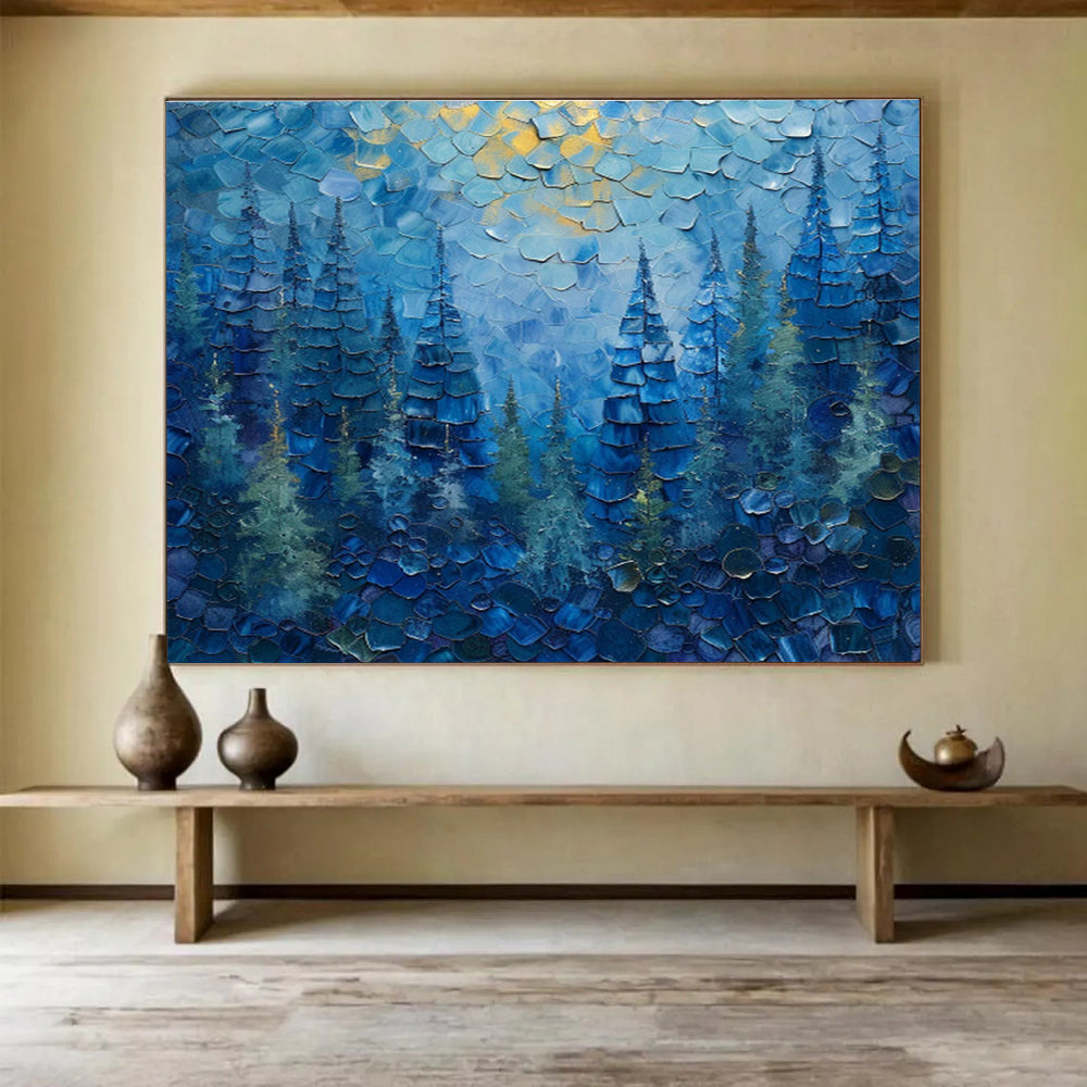 Customized Large Abstract Hand Painting for Subterranean Geothermal District Heating Control Room DLZ3056