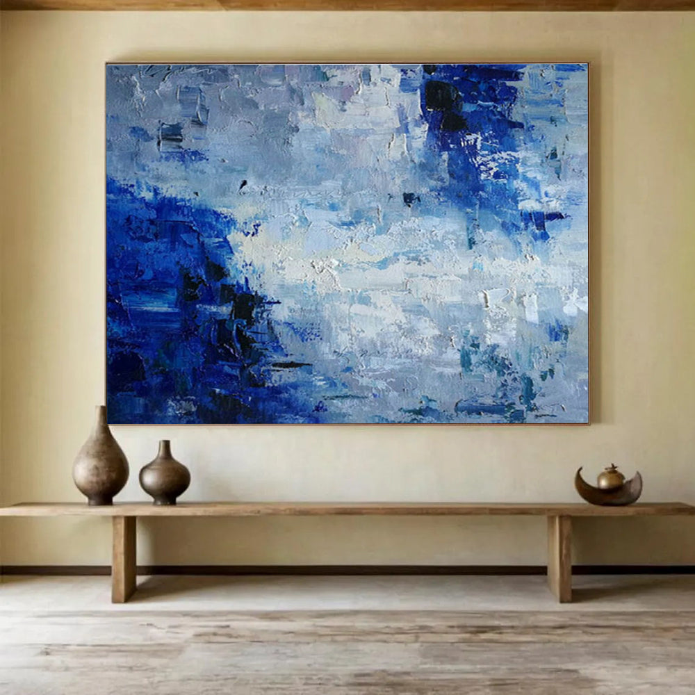 Big Hand-Painted Abstract Artwork, Rustic Earthy Hues for Farmhouse Decor DLZ3235