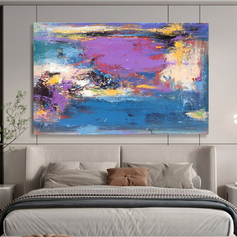 Bespoke Underwater Data Center Oversized Abstract Hand-Painted Mural DLZ2545