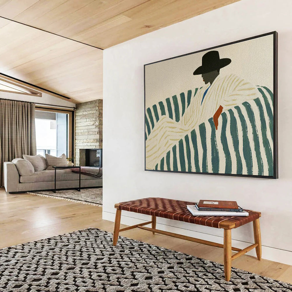 Bespoke Vertical Mushroom Farm Oversized Abstract Hand-Painted Art DLZ2613