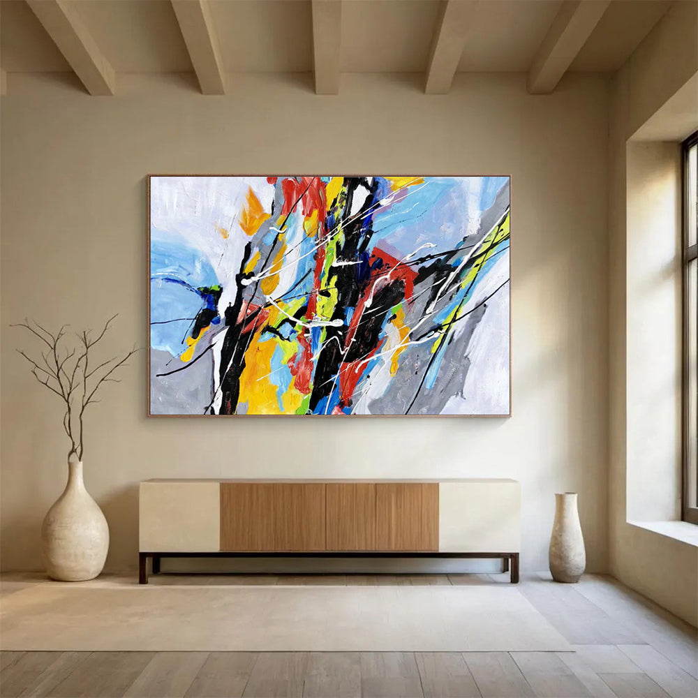 Bespoke Vertical Fashion Hub Oversized Abstract Hand-Painted Art DLZ2549
