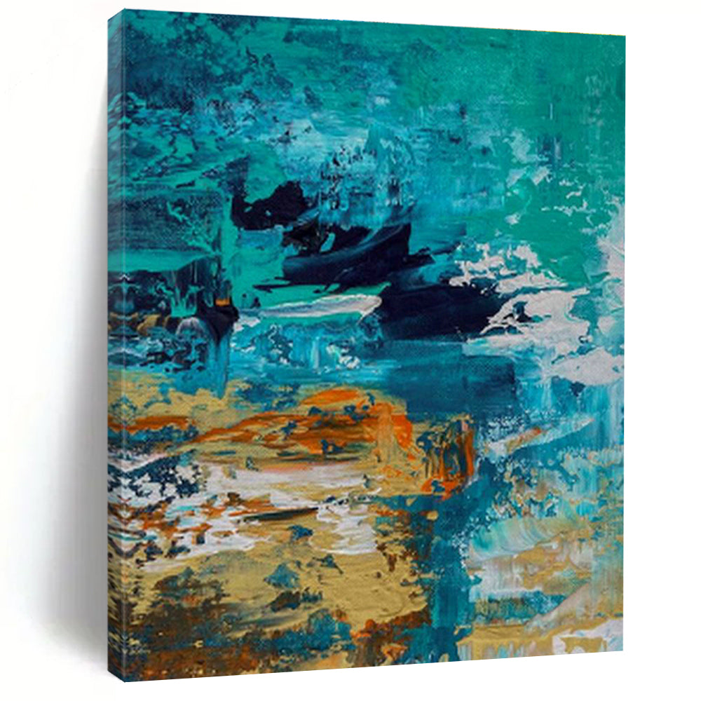 Monumental Custom Hand-Painted Abstract Canvas for Underground Speakeasy Bars  DLZ0035