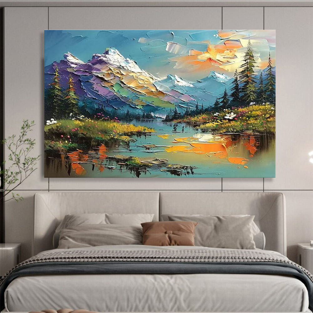 Oversized Custom Abstract Hand Painting for Deep-Sea Coral Larval Settlement Substrate Research Project Office DLZ3210